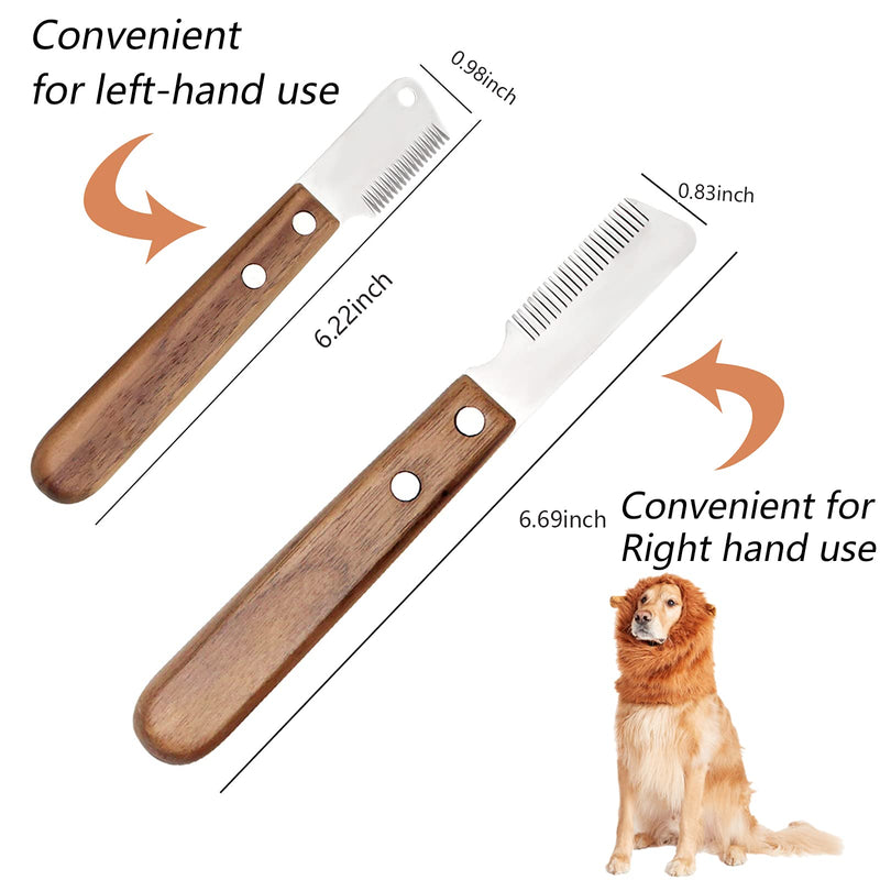 Pet Hair Removal Comb for Dogs Grooming Coat Stripping Knife for Dogs & Pets, Pluck Excess Undercoat Accessories Wooden Handle Grip and Stainless Steel Blade for Trim And Comb The Matted Or Knotted Undercoat Knots & Tangles - PawsPlanet Australia