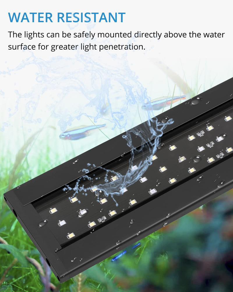 NICREW Full Spectrum Planted LED Aquarium Light, with Timer, for Freshwater Fish Tank, 12-18 Inch, 9 Watts 12 - 18 in, 9W - PawsPlanet Australia