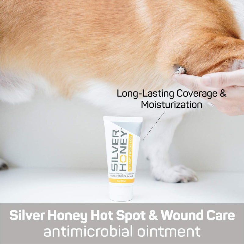 Absorbine Silver Honey Hot Spot & Wound Care 2oz Ointment + 8oz Spray Gel Combo Pack, Manuka Honey & MicroSilver BG, Medicated Skin Care for Dogs, Cats, Small Animals - PawsPlanet Australia