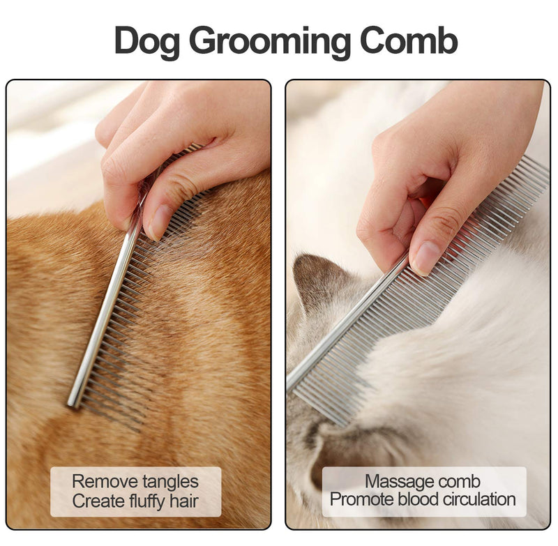 Lamoutor 7Pcs Pet Flea Comb Fine Tooth Comb and Pet Stainless Steel Combs for Dogs Cats Pet - PawsPlanet Australia