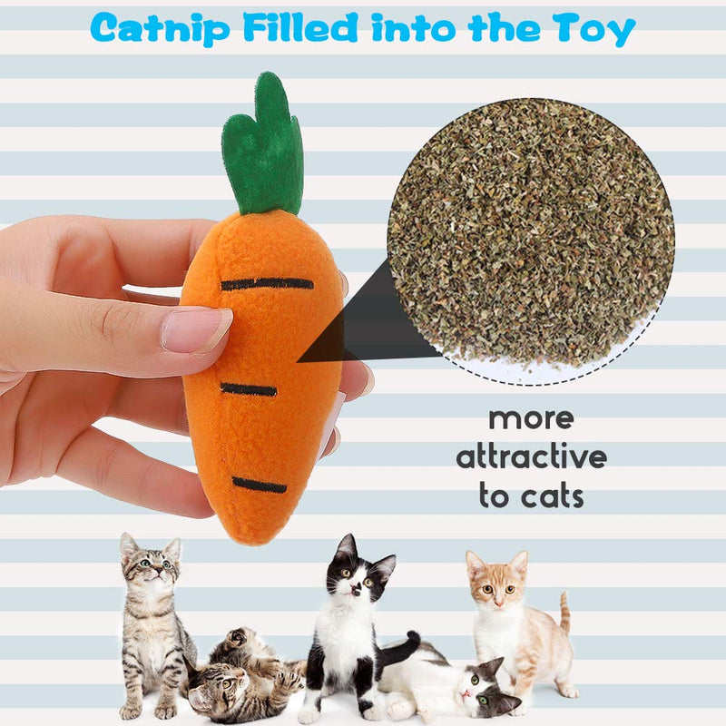 PAWCHIE Catnip Toys for Indoor Cats - 6 Pack Soft Interactive Cat Toys, Kitten Chew Toys with Natural Catnip Filled - PawsPlanet Australia