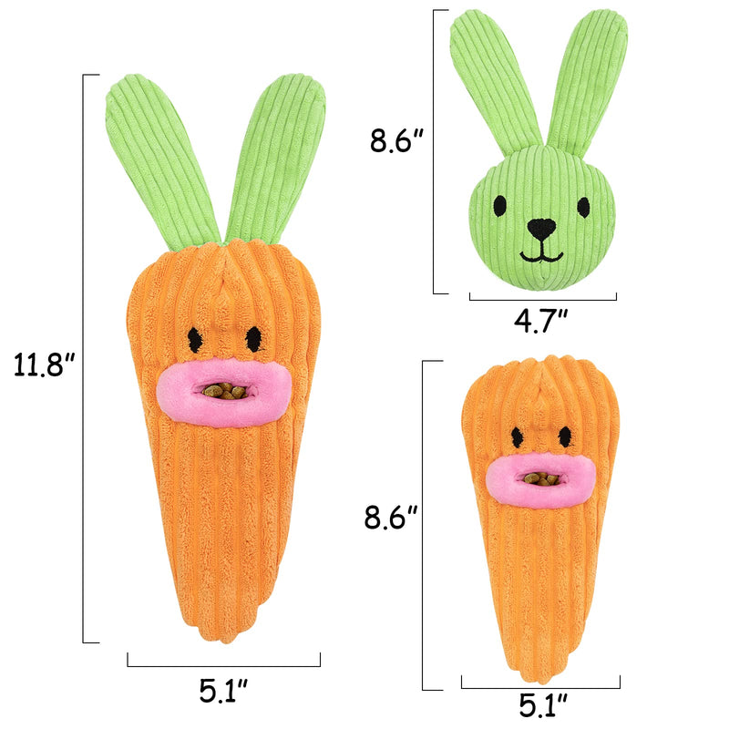 Squeaky Dog Toys Dog Puzzle Toys, Interactive Dog Toys for Small Medium Dogs, Treat Dispensing Dog Toys Plush Dog Toy Cute Puppy Puzzle Toys for IQ Training Foraging Teething Carrot Shape - PawsPlanet Australia