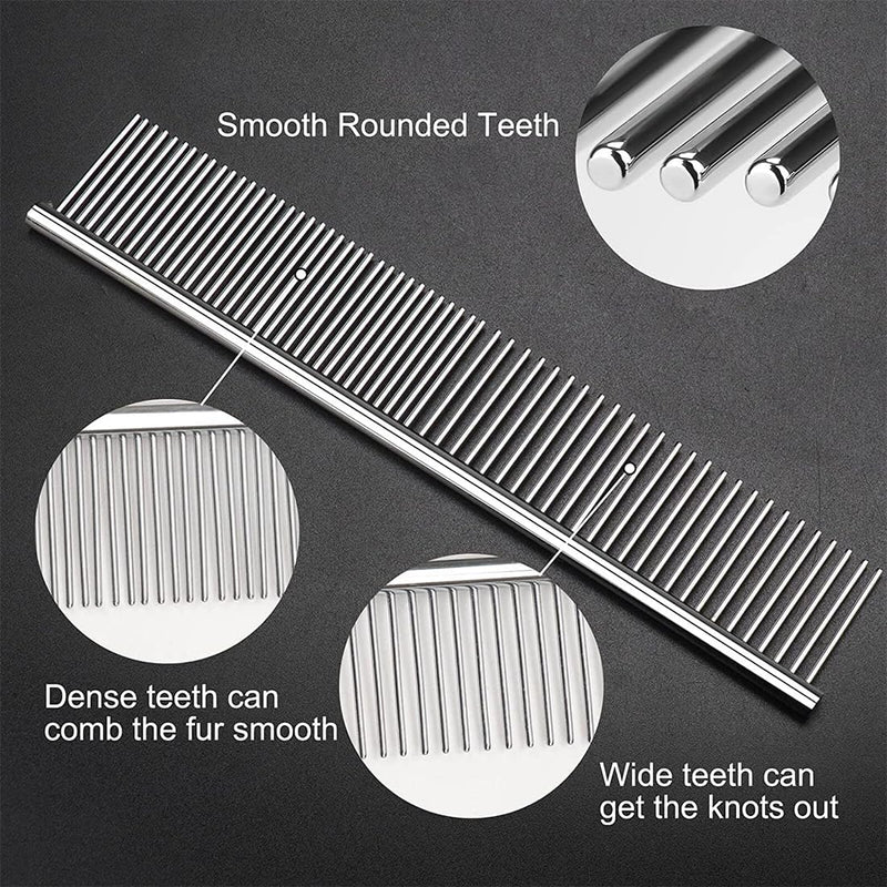 Dog Combs, Stainless Steel Pet Comb, Pet Grooming Comb, Professional Dog Comb Cat Comb, Pet Grooming Combs, Rounded Teeth Dog Comb - PawsPlanet Australia