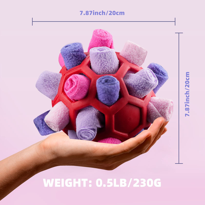 Tesytto Sniffing Ball for Dogs Interactive Dog Toy Encourage Natural Food Ability Slow Food Training Bite Resistant Puppy Play Portable Dog Intelligence Toy (Summer Pink) Summer Pink - PawsPlanet Australia