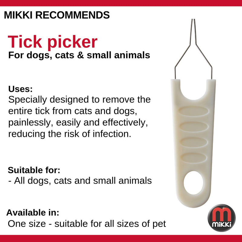 Mikki Dog, Puppy, Cat Tick Picker Remover - Tick Removal Tool - for Small Medium and Large Pets - PawsPlanet Australia