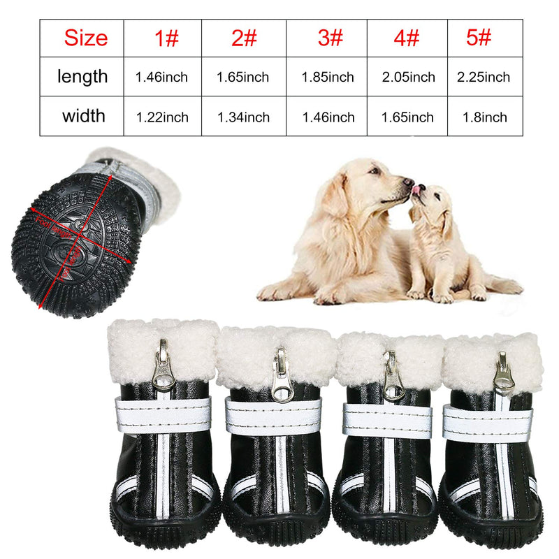 [Australia] - payanwin Dog Boots Paw Protector, Anti-Slip Dog Shoes,Dog Boots Shoes Winter Warm Skidproof Sneakers, for Small Dog #1 Black 