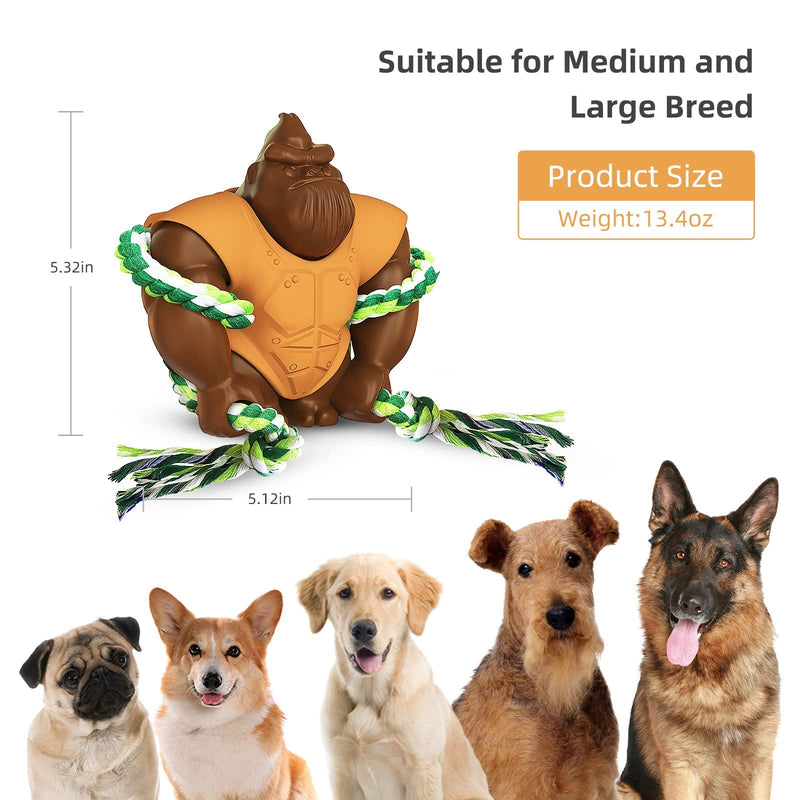 Thewooffylum Dog Toys for Aggressive Chewers, Dog Chew Toys for Medium Large Breed, Tough Dog Toys with Rope Design(Gorilla) - PawsPlanet Australia