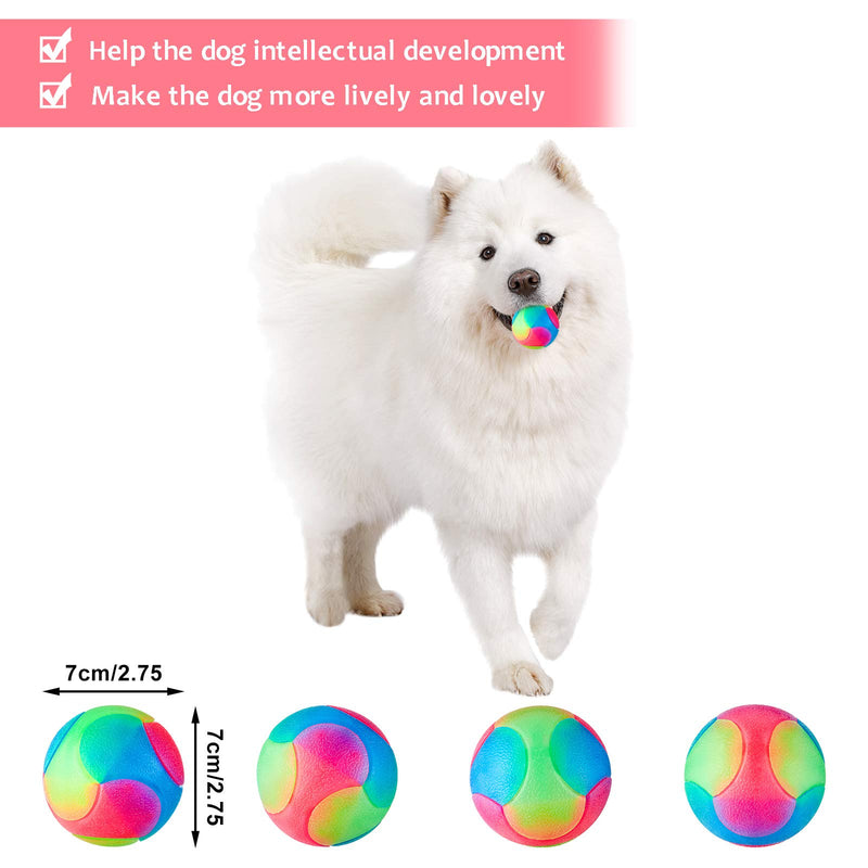 4 Pieces LED Light Dog Balls Flashing Elastic Ball LED Molar Ball Glowing Ball Pet Color Light Ball Interactive Toys for Cats, Dogs (2.8 Inches) - PawsPlanet Australia