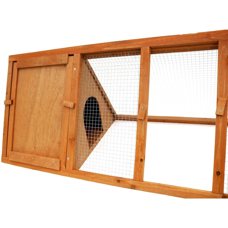 Oypla Wooden Outdoor Triangle Rabbit Guinea Pig Pet Hutch Run Cage - PawsPlanet Australia