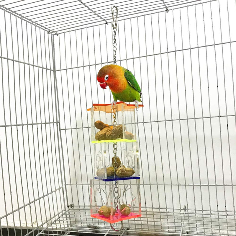[Australia] - Bird Foraging Box Food Holder Toy for Parrot Parakeet Cockatiel Conure African Grey Cockatoo Macaw Amazon Budgie Lovebird Finch Canary Small and Medium Bird Cage Feeder 