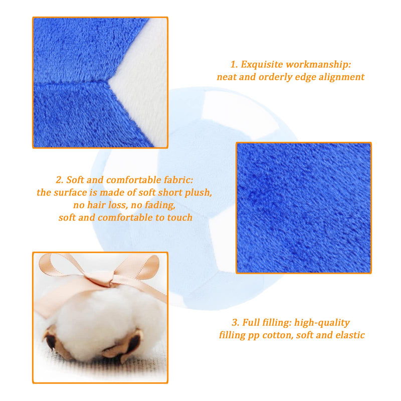 Piang Gouer Interactive Dog Toys Soccer Ball，Plush Squeaky Dog Toys Ball，Dog Puzzle Toys Football Indoor Outdoor Jolly Ball for Dogs ,Dog Balls for Medium and Large Dogs Toys Diameter 7.1in/18cm - PawsPlanet Australia