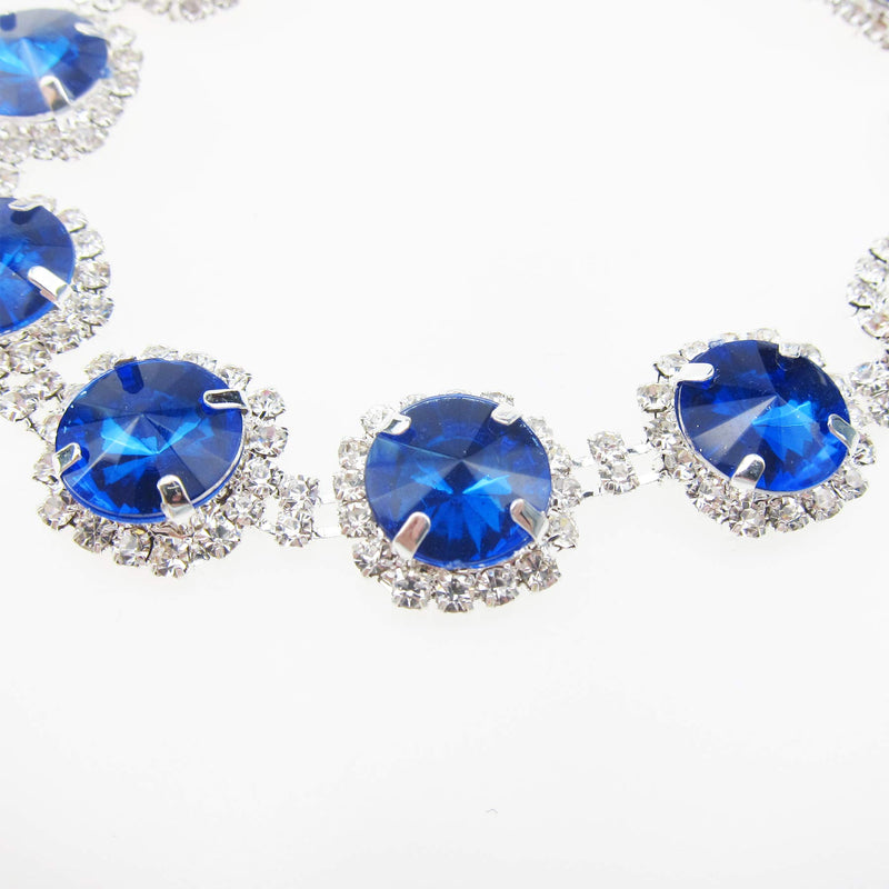 [Australia] - Alfie Pet - Hazel 2-Piece Set Pet Rhinestone Necklace Small Blue & White 