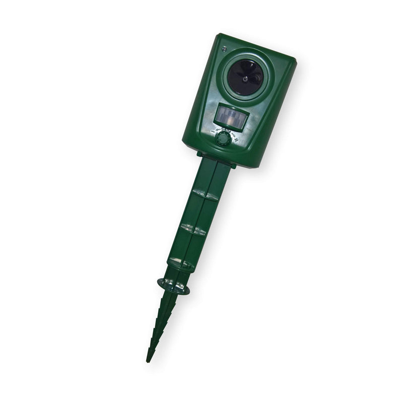 ISOTRONIC ultrasonic solar animal repeller, cat deterrent, marten deterrent up to 10m range, motion detector, weatherproof IP44, frequency 16-60 kHz (green) - PawsPlanet Australia