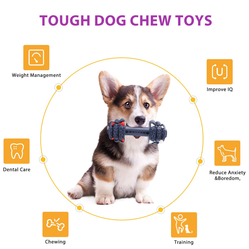 G.C Dog Chew Toys Indestructible Large Dumbbell Dog Toys for Boredom Interactive Tough Dog Teething Toys Treat Dispenser for Medium and Large Dogs - PawsPlanet Australia