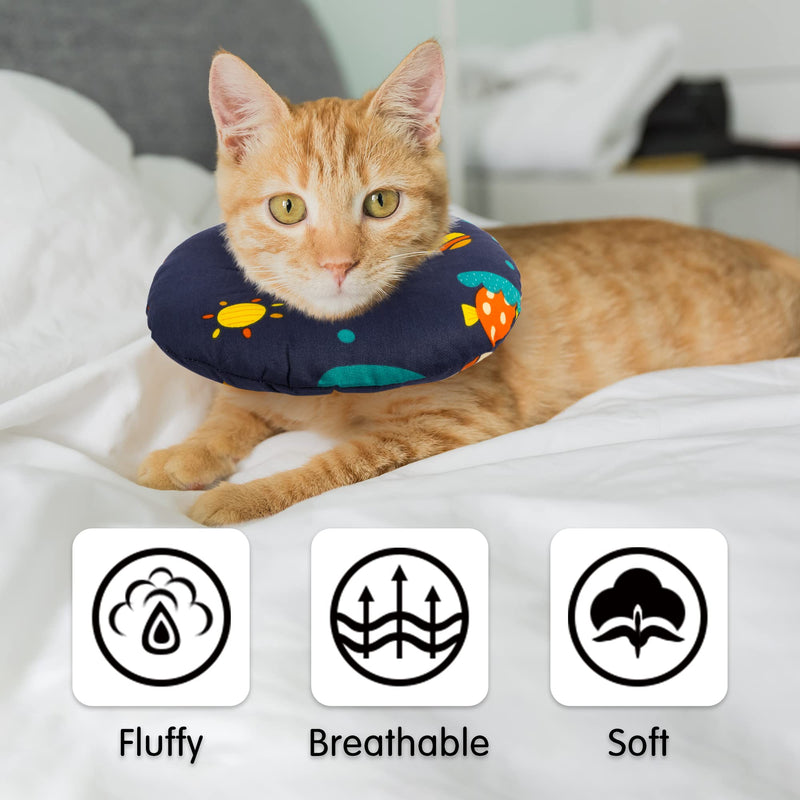 Cat Cone Collar, Adjustable Cat Recovery Collar, Cat Cone Post Surgery for Pets NB-1 Cotton - PawsPlanet Australia
