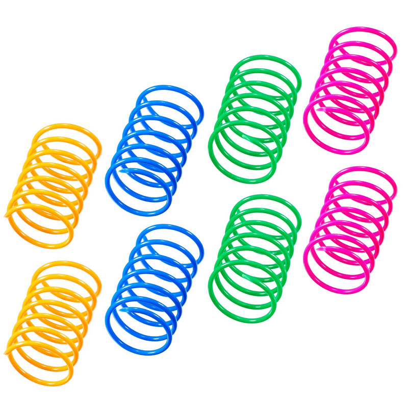 [Australia] - Gejoy 100 Pieces Cat Spring Toys Wide Colorful Springs Cat Toy BPA-Free Plastic Coil Spiral Springs Pet Interactive Toys for Cats Kittens Swatting, Biting, Hunting, and Active Play 