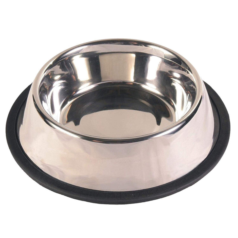 Guilty Gadgets ® 2 Pack - Non-slip Pets Food & Water Bowl for Dog & Cat Stainless Steel Feeding Dish with Rubber Base (Medium 15cm) - PawsPlanet Australia