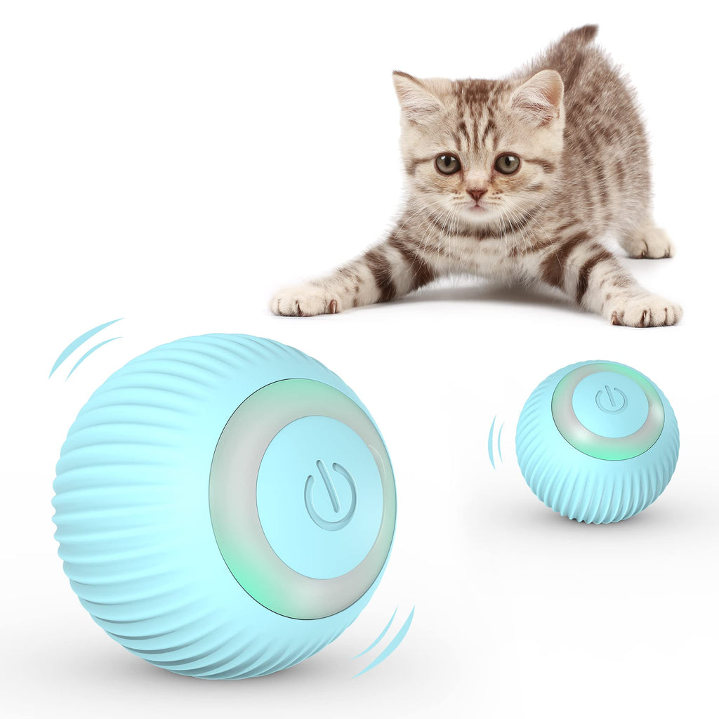 Iokheira Cat Ball with LED Light, Electric Two-Color Cat Toy Ball Interactive Toy for Cats, Self-Rotating 360 Degree Ball, Rechargeable Interactive Ball (Dark Green) Dark Green - PawsPlanet Australia