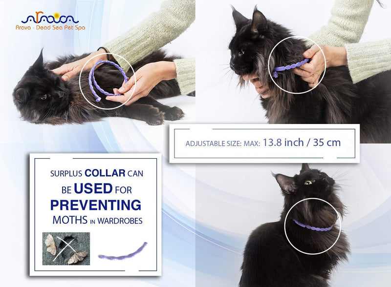 [Australia] - Arava Flea & Tick Prevention Collar - for Cats & Kittens - Length-14'' - 11 Natural Active Ingredients - Safe for Babies & Pets - Safely Repels Pests - Enhanced Control & Defense - 6 Months Protection 