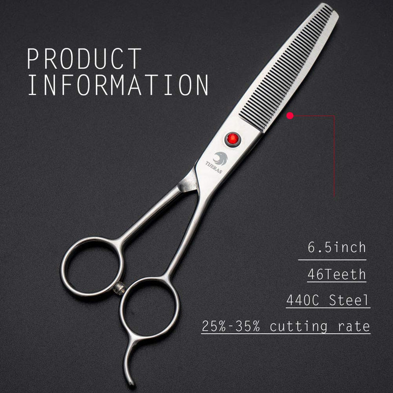 [Australia] - Dog Grooming Scissors Curved Thinning Shears Chunkers for dogs Handmade Left Right Handed Scissors Pets Hair Cutting Shears Cat Grooming Scissors for Hair Trimming 440CJapanese Steel Balde 6.5inch Righty 