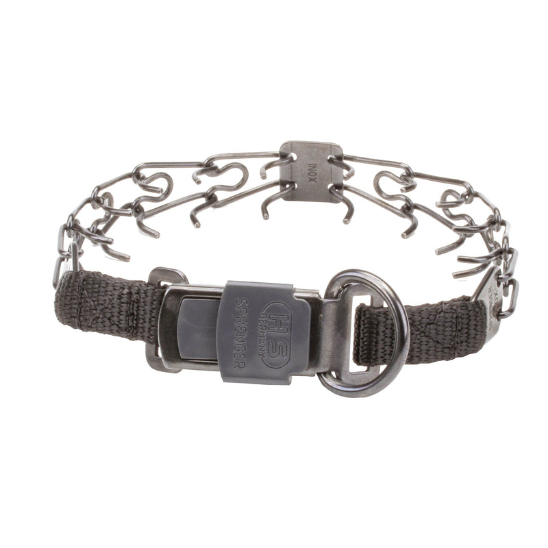 [Australia] - Herm Sprenger Black Stainless Steel Prong Collar with Click-Lock Buckle and Nylon Loop - 2.25 mm x 16 inches 