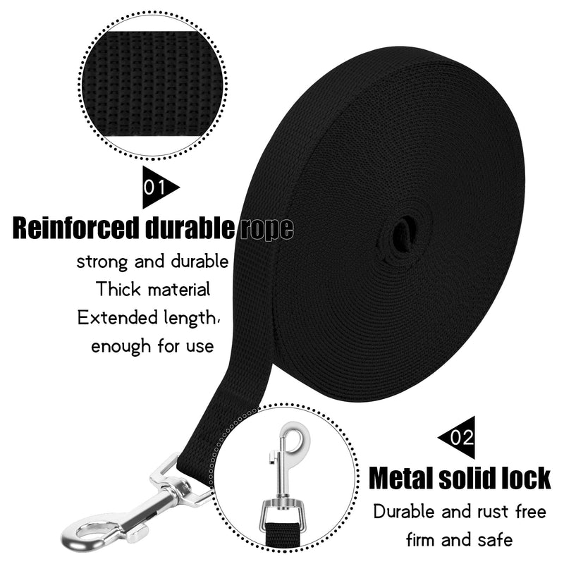 Mikihat towing leash for dogs, 10 m long towing leash, dog leash with hand strap, nylon, robust dog leash, training leash for large to small dogs (black). - PawsPlanet Australia