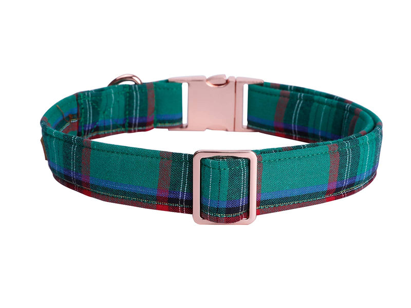 unique style paws Dog Collar with Bowtie, Durable Adjustable Dog Collars, Bow Dog Collar for Small Medium Large Girl or Boy Dogs and Cats Collar&Bow-XS Green Grid - PawsPlanet Australia