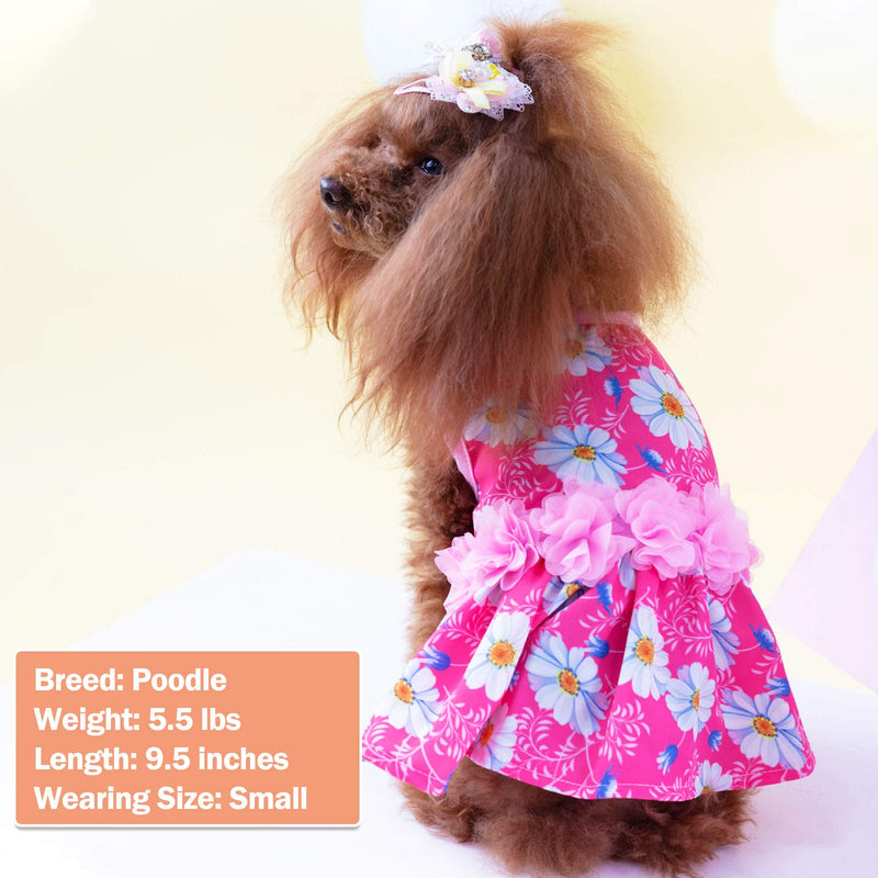 KYEESE Dogs Dresses Daisy Eelgant Princess Doggie Dress for Small Dogs with Flowers Decor Spring Summer X-Small (Pack of 1) - PawsPlanet Australia