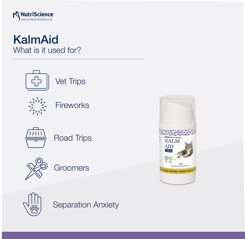 KalmAid Cat Gel 50 ml for Cats Calming Supplement - PawsPlanet Australia