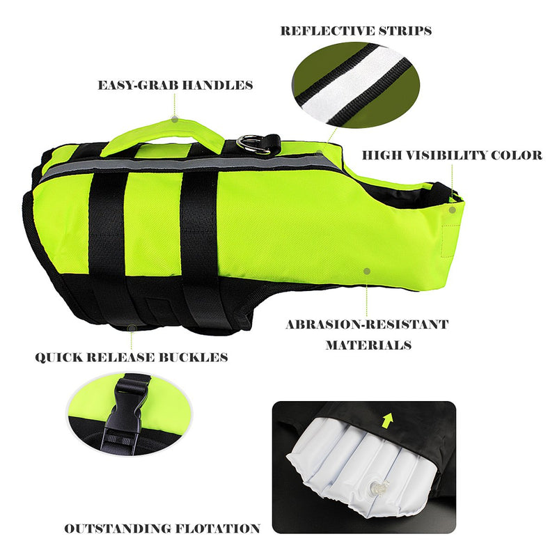 Namsan Dog Life Jacket Pet Life Vest Swimming Jacket for Large Dog, Green L - PawsPlanet Australia