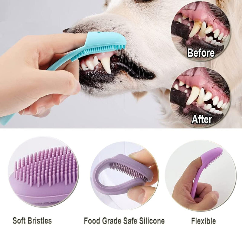 Dog toothbrush - dog toothbrush - dog toothbrush fingerling - dog toothbrush for small dogs - dog dental care tartar dog - for bad breath dog - teeth cleaning dog (6 pieces) rose - PawsPlanet Australia