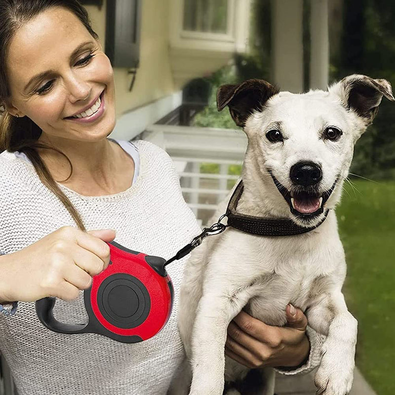 Pet Leash, Automatic Telescopic Traction Rope Chain, Automatic Retractable Durable Traction Rope, Pet Traction Rope, Dog Leash, Hiking Rope, for Small and Medium Dogs (Red) - PawsPlanet Australia
