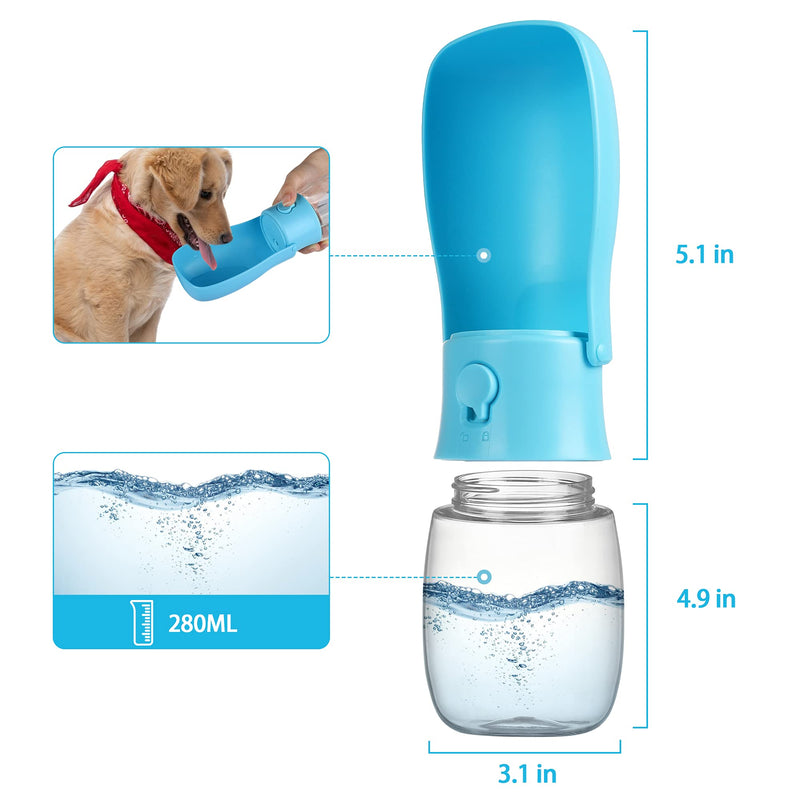 Dog Water Bottle, Foldable Dog Water Bowl for Walking, Portable Dog Water Bottle Pet Water Dispenser for Outdoor, Travel, Hiking (Blue) Blue - PawsPlanet Australia