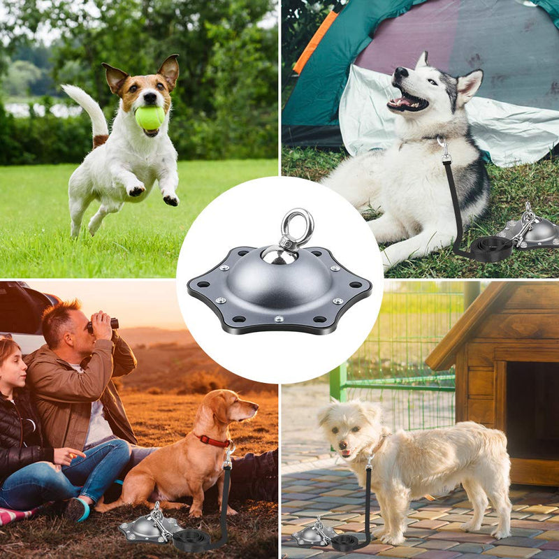 BIGWING Style Dog Anchor,Dog Tie Out Stake with Cable,Large Dog,360° Swivel,Yard Dog Stake Rust Proof Cat Anchor Dog Tether Holds 1000Lbs of Pull Force for Yard Camping Outdoor (Grey) Grey - PawsPlanet Australia