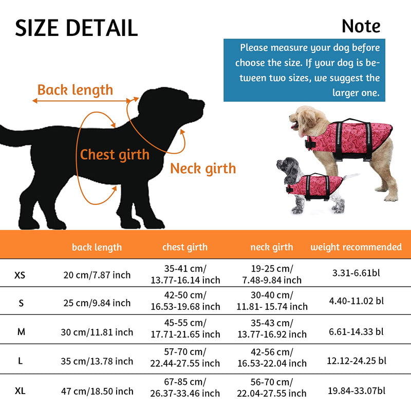 Cielo Meraviglioso Dog Life Jacket, Dog Swimsuit Safety Flotation Vests Pet Life Preserver Savers with Lift Handle Reflective Stripes for Small Medium Large Dogs Swimming Boating (Orange, X-Small) Orange - PawsPlanet Australia