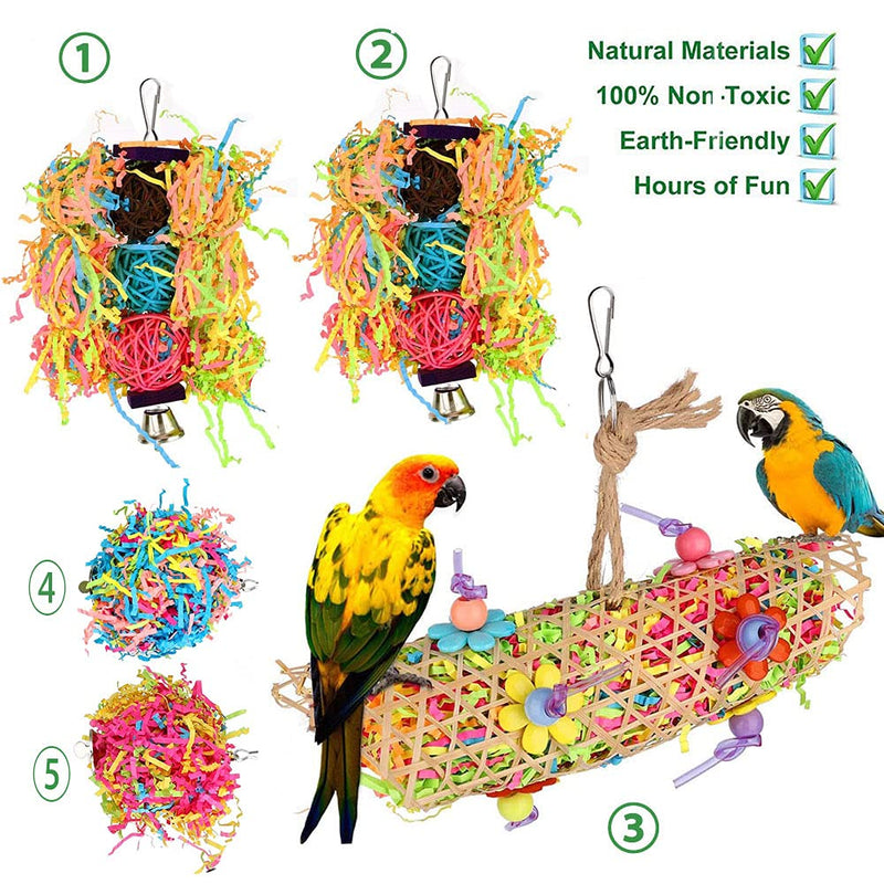 Aidiyapet Bird Toys,3 Packs Parakeet Bird Cage Toys Swing Chewing Hanging Parrot Perches with Bell,Wooden Ladder Hammock for Conures,Cockatiels,Budgie and Lovely Birds - PawsPlanet Australia