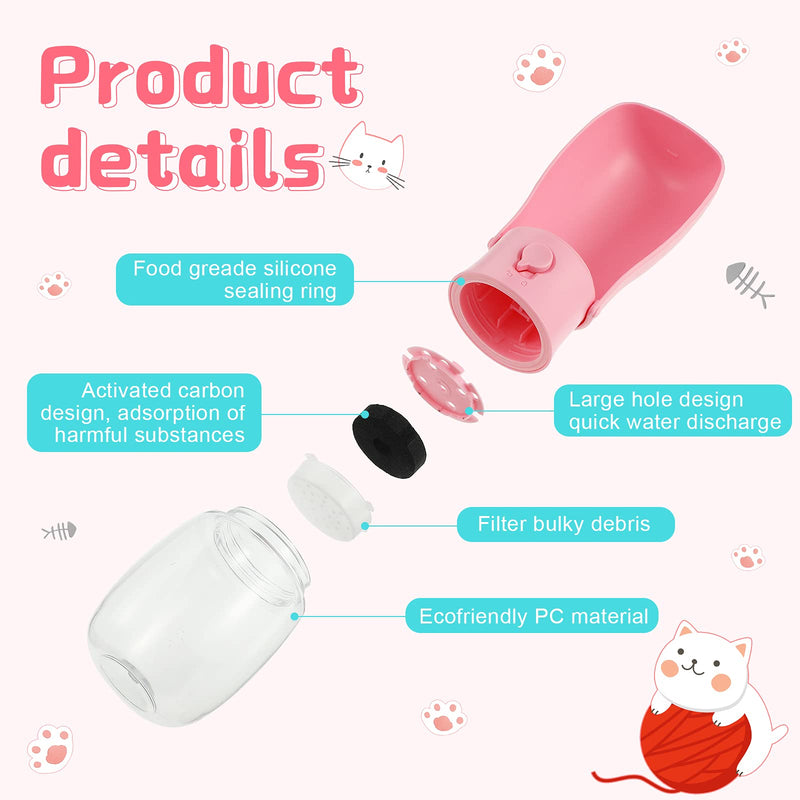 2 Pieces Dog Water Bottle Portable Pet Water Bottle Foldable Dog Water Dispenser No BPA Water Bottle for Pets Dogs Cats Outdoor Walking Hiking Camping Traveling, Blue and Pink - PawsPlanet Australia