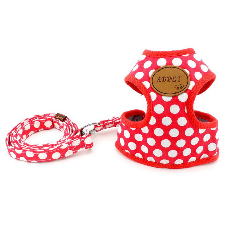 ZUNEA Nylon Soft Mesh Breathable Pet Puppy Small Dog Girl Cat Vest Harness and Leash Set Leads Adjustable No Pull Walking Control Red L L (Chest 35-55cm) - PawsPlanet Australia