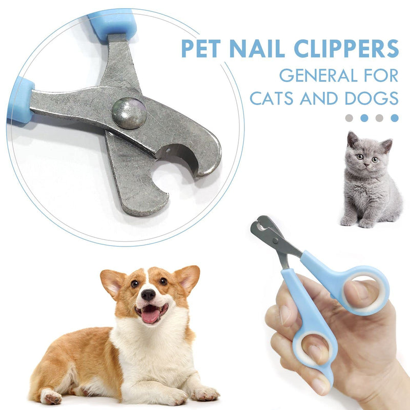 QEEQPF 1 Set Pet Nail Scissors & Cat Grooming Bag, Mesh Bag for Bathing Nail Scissors Cleaning and Treatment, Professional Cat Scissors Small Animal Puppy Nail Scissors (Blue) - PawsPlanet Australia
