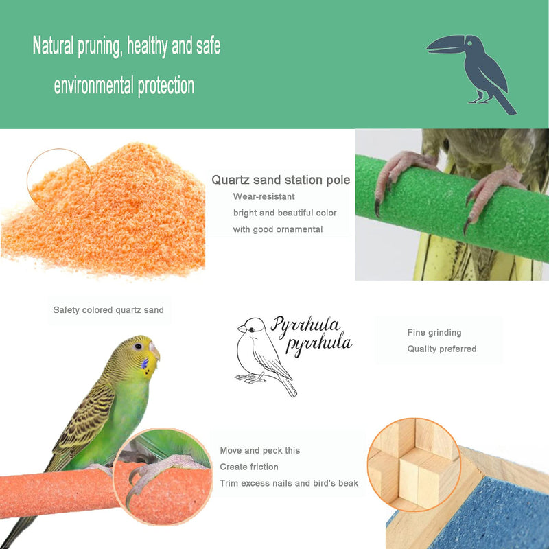 PINVNBY Parrot Perch Stand Platform Bird Paw Grinding Stick Wood Parakeet Exercise Toys Cage Accessories Training Playground for Budgies Cockatiel Conure Lovebirds Rat Gerbil Hamster 4PCS - PawsPlanet Australia