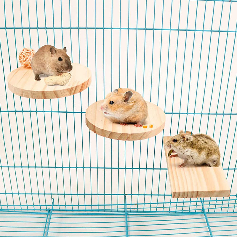 FDDD 4 pieces hamster toys, hamster accessories set, small animal toys, hamster cage accessories, hamster wooden springboards for small animals, hamster chinchilla parrot for the cage - PawsPlanet Australia