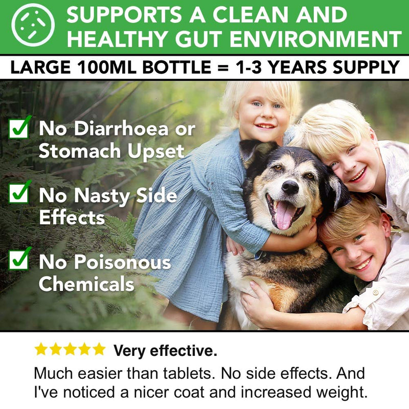 All Natural Worm Wood Intestinal Hygiene For Dogs & Cats | 100% Natural Alternative to Harmful Chemical Based Products | Easier Than Tablets For All Pets inc Rabbits Birds Ferrets | 1-2 Year Supply - PawsPlanet Australia