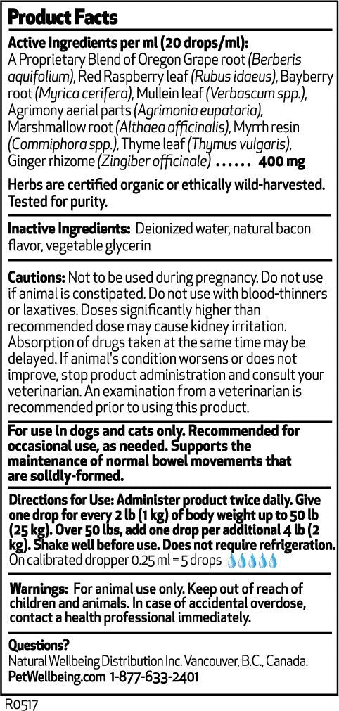 Pet Wellbeing Bm Tone-Up Gold - Dog Diarrhea Support - 2Oz (59Ml) - PawsPlanet Australia