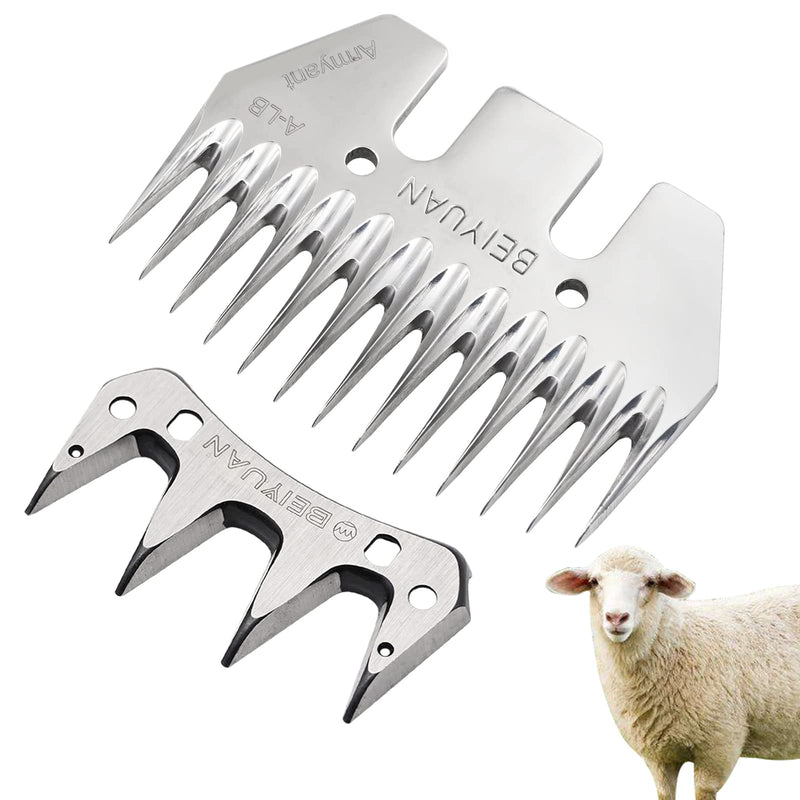 Sheep Blades Shears Kit, Sheep Shearing Combs and Cutters - Metal Sheep Shearing Clippers for Sheep Shears Electric Clippers (Straight) Straight - PawsPlanet Australia