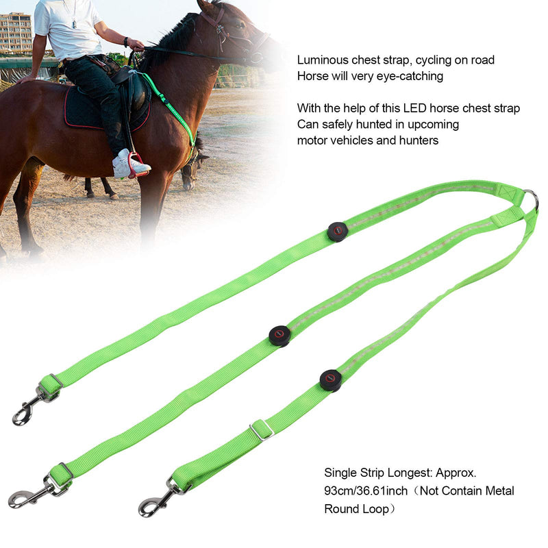 Fdit Luminous Horse Breastplate Collar LED Reflective Belt Luminous Horse Chest Harness for Horse Outdoor Visibility Improvement Protective Safety Gear - PawsPlanet Australia