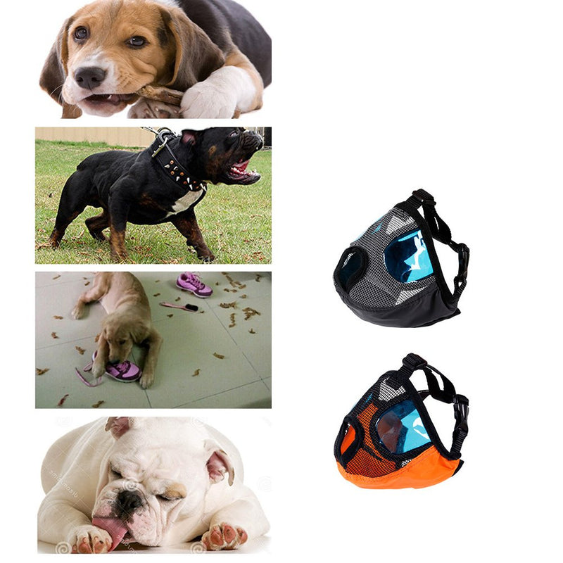 [Australia] - NACOCO Dog Muzzle Pet Mouth Mask Anti Barking and Biting Mesh Muzzles for Short Snout Dog M Orange 