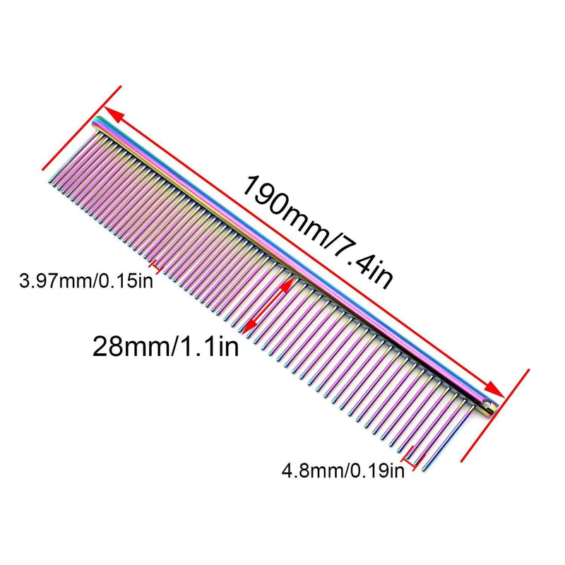 SH Artisan-SH Stainless Steel Pet Comb, Can Clean Hair and Prevent Knots, Suitable for All Types of Pets, Wide Canines and Narrow Teeth (7.4 Inches) - PawsPlanet Australia