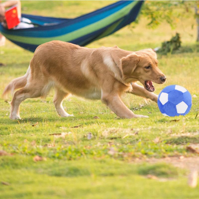 Piang Gouer Interactive Dog Toys Soccer Ball，Plush Squeaky Dog Toys Ball，Dog Puzzle Toys Football Indoor Outdoor Jolly Ball for Dogs ,Dog Balls for Medium and Large Dogs Toys Diameter 7.1in/18cm - PawsPlanet Australia