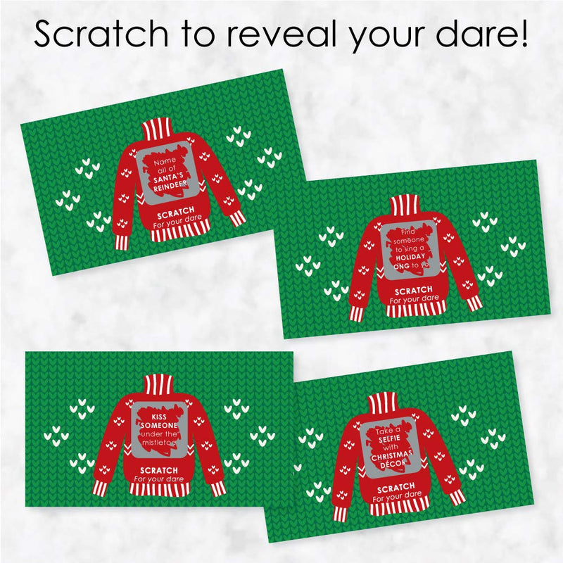 Big Dot of Happiness Ugly Sweater - Holiday and Christmas Party Game Scratch Off Dare Cards - 22 Count - PawsPlanet Australia