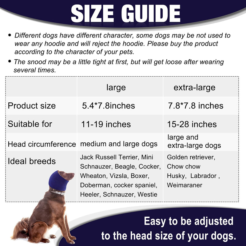 Frienda 2 Pieces Dog Snood Dog Neck and Ears Warmer Pet Dog Hoodie Dog Ear Wrap Snood Warm Winter Dog Hat Knit Snood Headwear for Comfort, Anti-anxiety at Noise Place 20 x 15 cm - PawsPlanet Australia